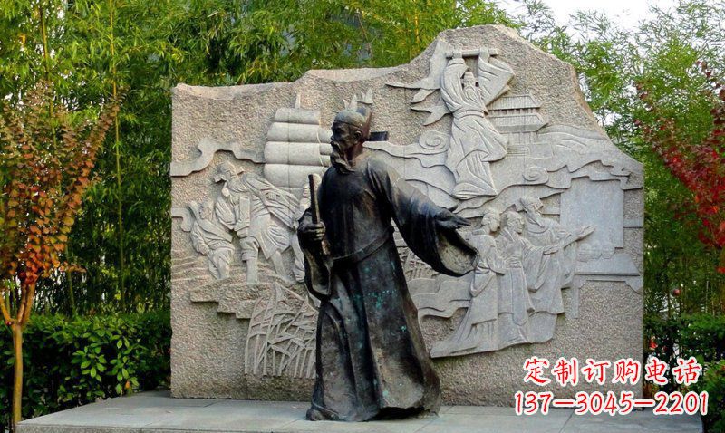 保定海瑞古代名人铜雕领雕塑定制
