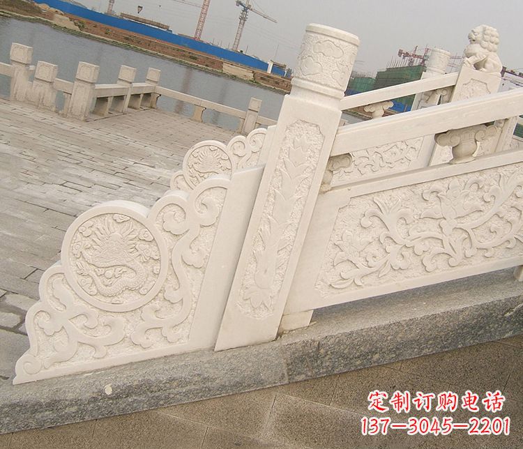 保定汉白玉精美园林栏板雕塑