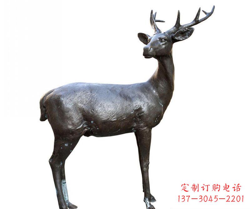 保定铜雕回头鹿动物雕塑