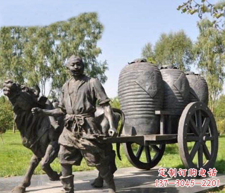 保定唯美牛车铜雕