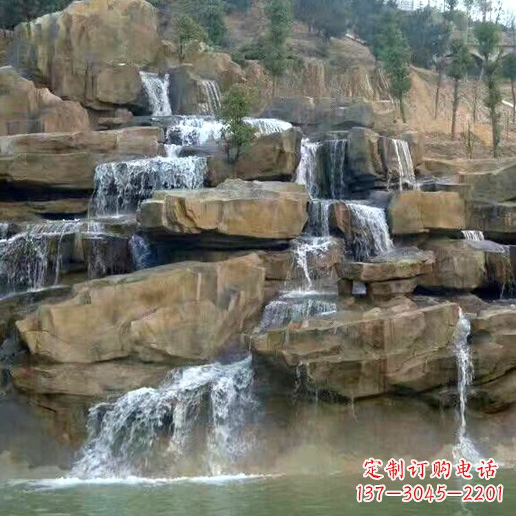 保定中领雕塑公园假山流水景观雕塑