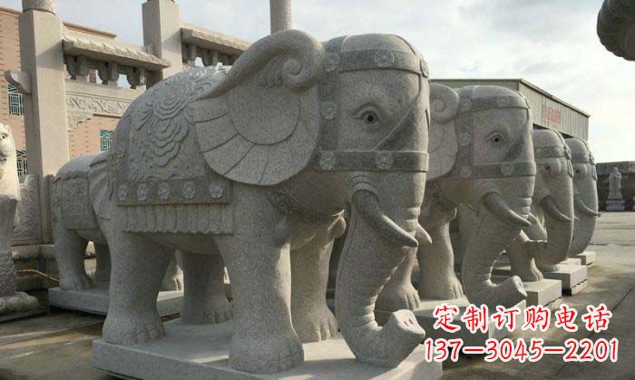 保定庄严雄伟的大象石雕