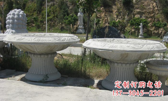 保定美轮美奂的大理石花盆雕塑