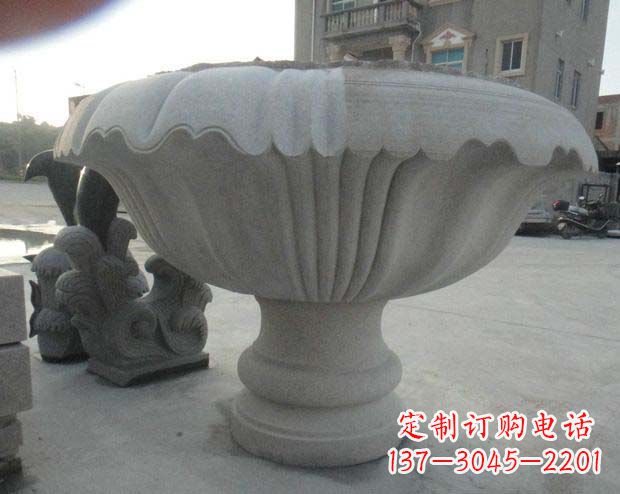 保定高端大理石花盆雕塑