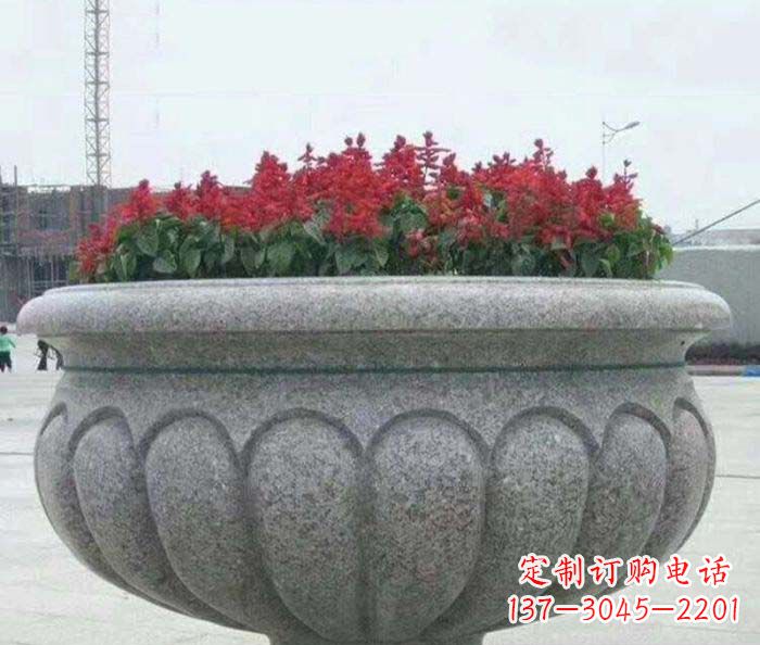 保定精美大理石花盆雕塑