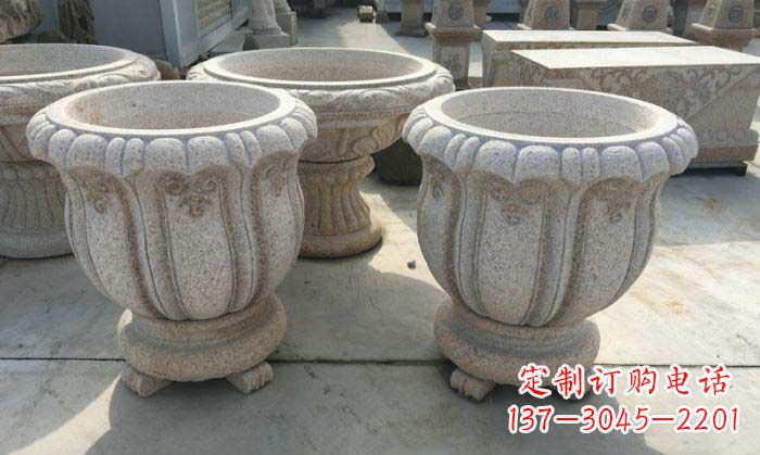 保定优雅大理石花盆雕塑