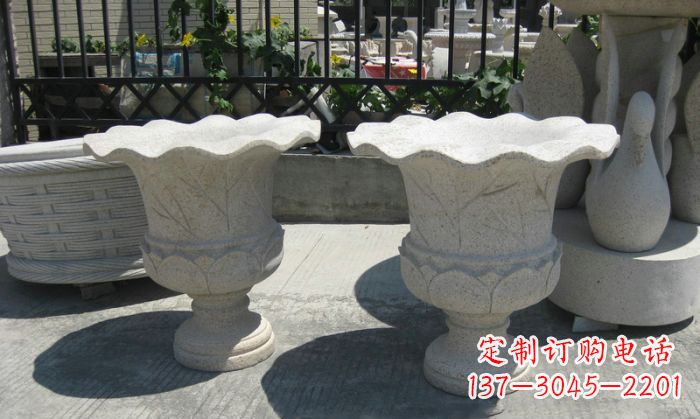 保定大理石花盆雕塑
