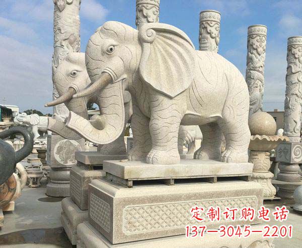 保定大理石招财大象雕塑
