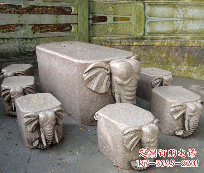 保定精美小象大理石雕塑