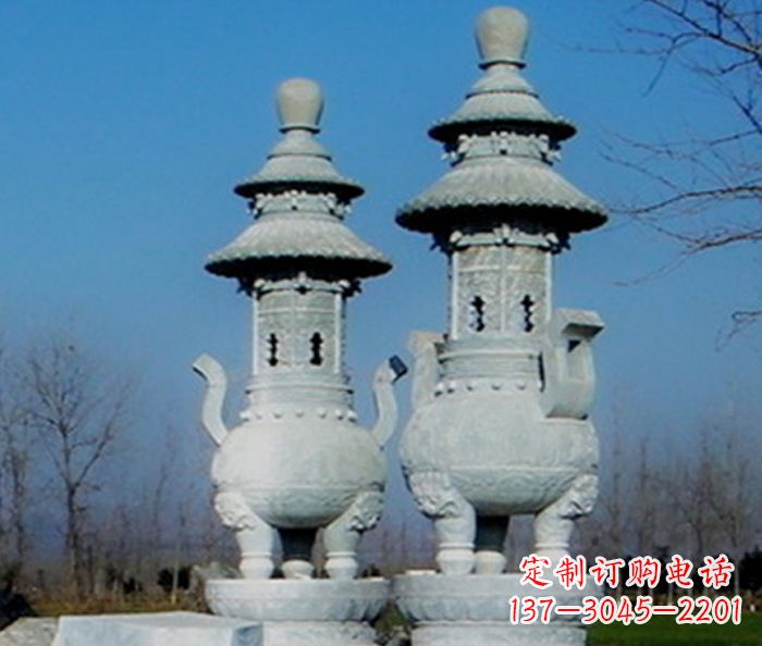 保定公园景观仿古石雕香炉