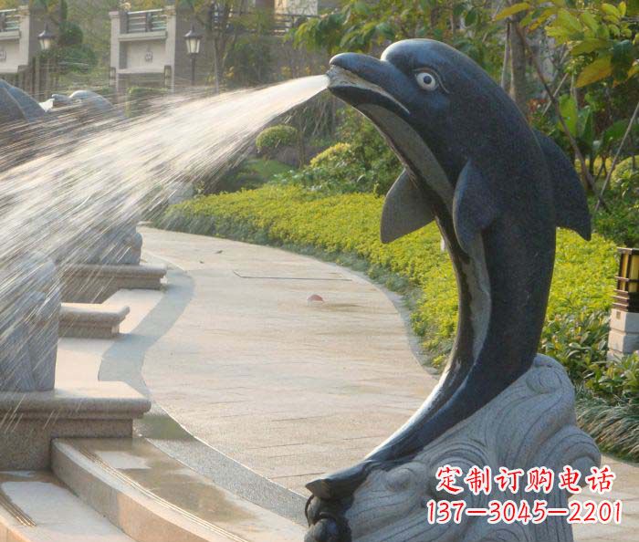 保定公园景观海豚喷泉石雕