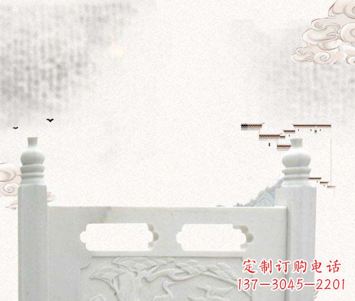 保定公园景观汉白玉石雕栏板