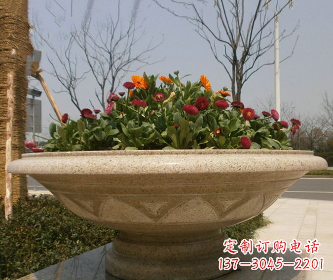 保定公园景观花盆石雕 (2)
