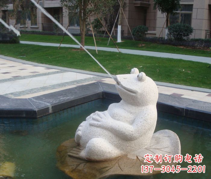 保定精美青蛙喷泉石雕