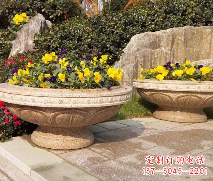 保定砂岩花盆雕塑
