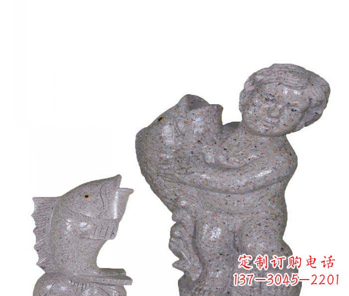 保定飘洒雕塑——公园景观石雕鱼喷泉