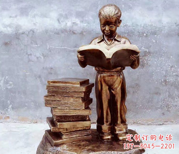 保定玻璃钢仿铜小孩雕塑