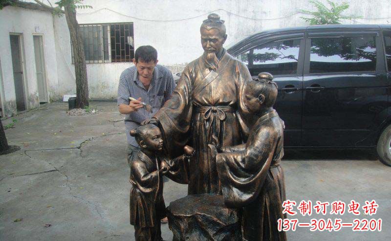 保定精美铜雕—中领雕塑孔融让梨景观雕塑定制