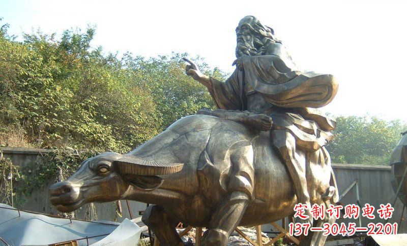 保定中领雕塑艺术精美大型老子骑牛景观雕塑