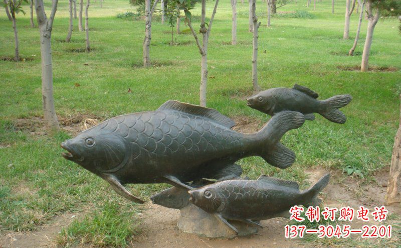 保定中领雕塑手工制作铜鲤鱼雕塑