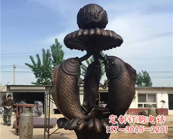保定中领雕塑出品传统意象·鲤鱼铜雕