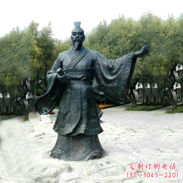 保定孟子铜雕塑,荟萃战国时期智慧精华