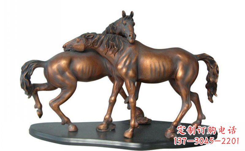 保定公园两匹马动物铜雕