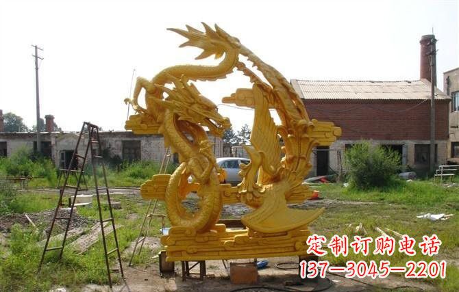 保定产品名称“象征吉祥,唤醒美好——中领雕塑铜雕龙凤呈祥”