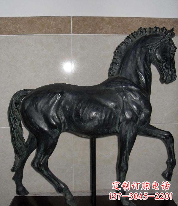 保定公园马动物景观铜雕