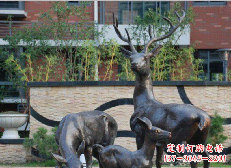 保定公园梅花鹿动物铜雕