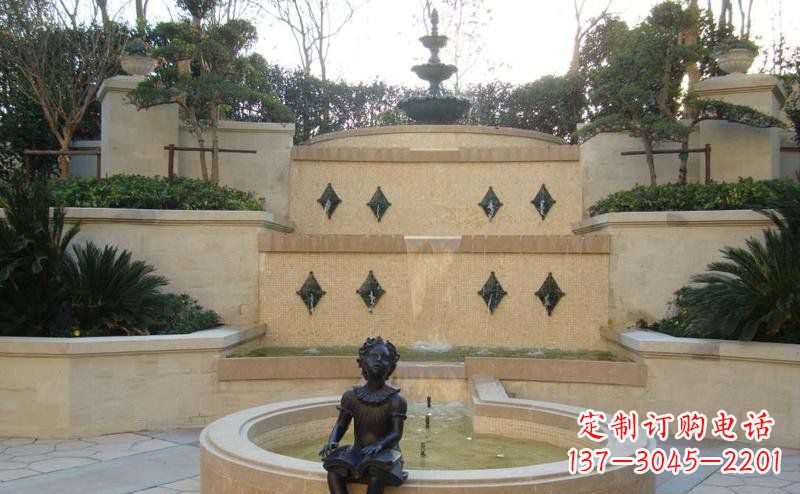 保定西方风尚小女孩铜雕
