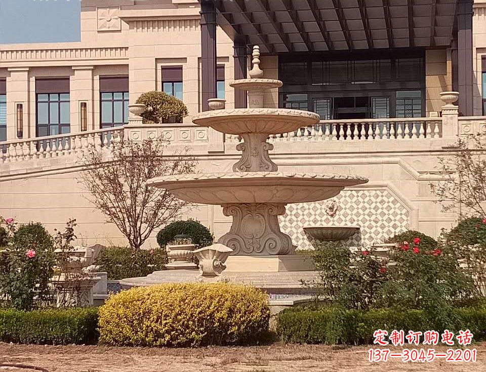 保定中领雕塑定制精美喷泉鱼石雕