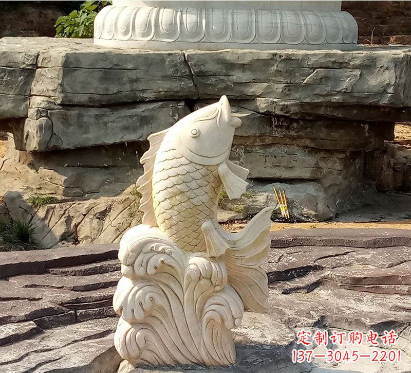 保定室外公园鲤鱼石雕装饰