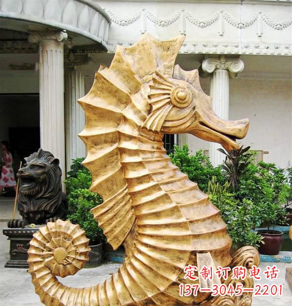 保定公园喷水海马铜雕