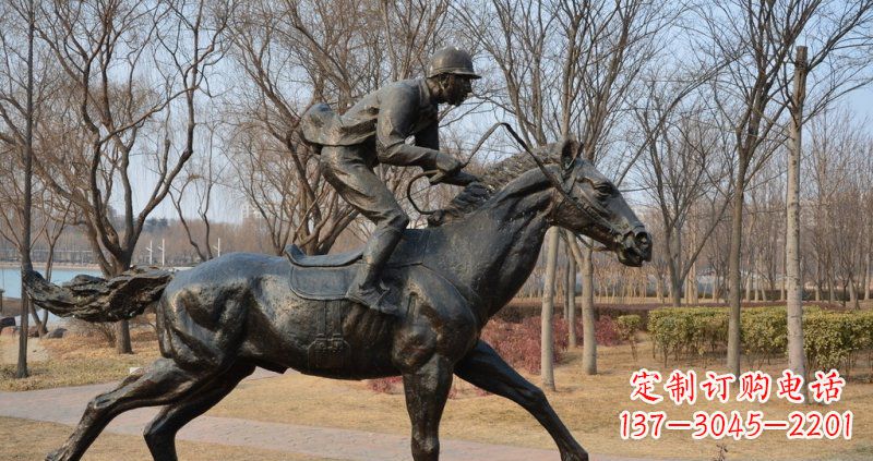 保定骑马小品铜雕一件完美的艺术精品