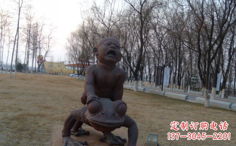 保定中领雕塑铸造的可爱萌趣青蛙铜雕
