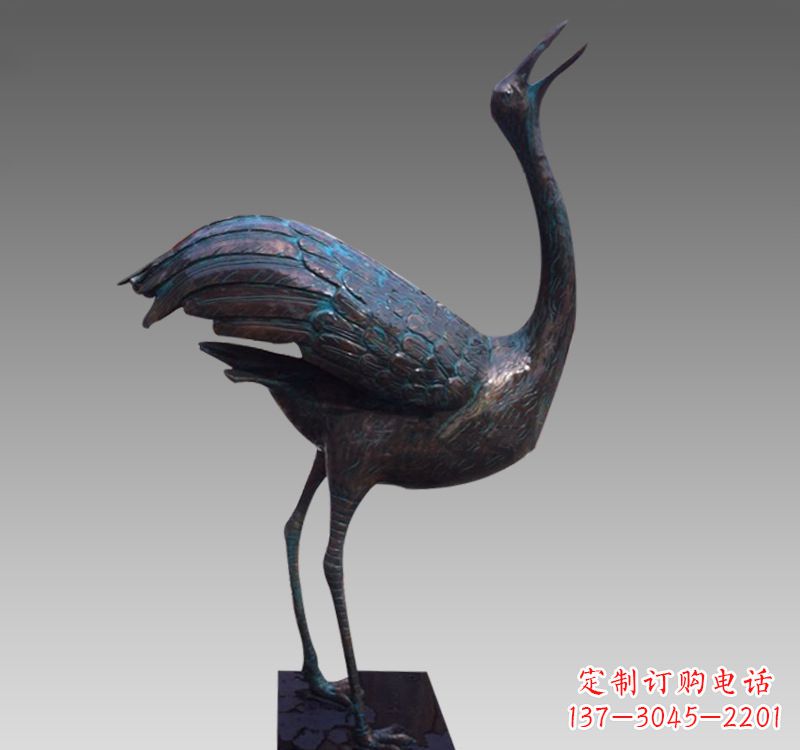 保定公园青铜仙鹤雕塑