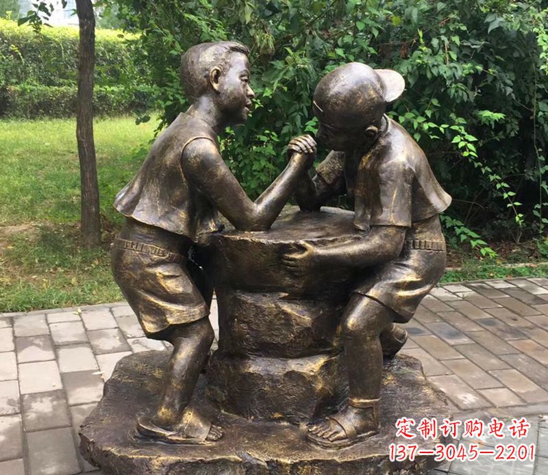 保定童心盎然儿童铜雕