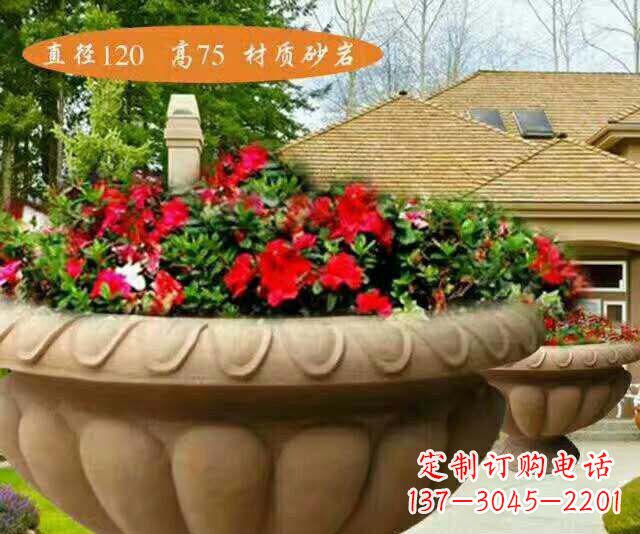保定高端砂岩花盆雕塑