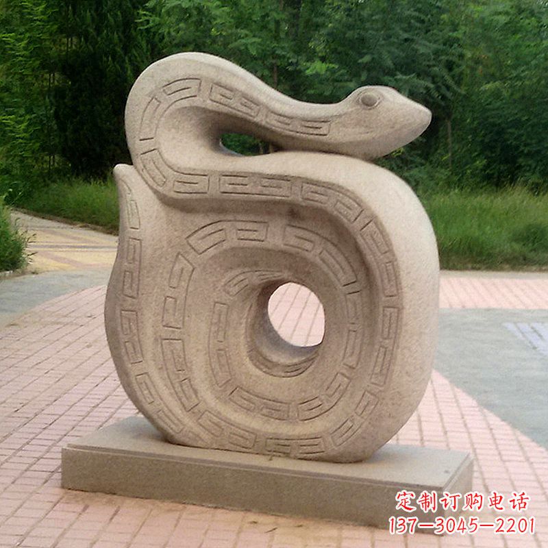 保定砂岩动物蛇雕塑