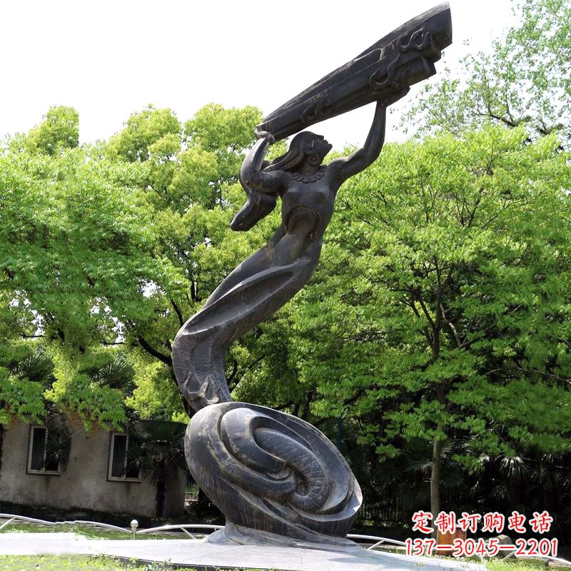 保定公园神话传说人物始母神女娲补天景观雕塑