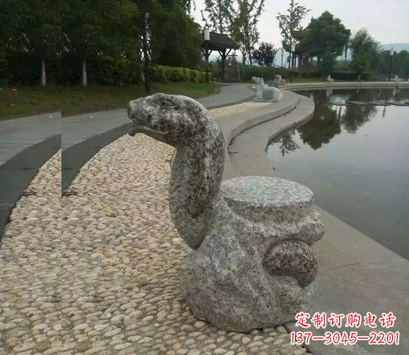 保定中领雕塑-十二生肖蛇石雕