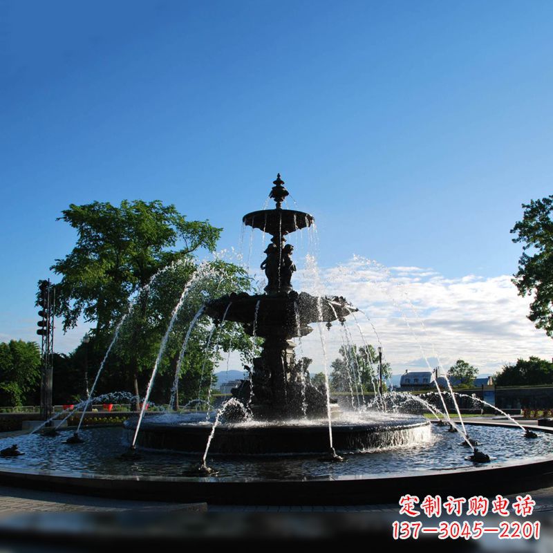 保定精美喷泉雕塑,点缀公园美景
