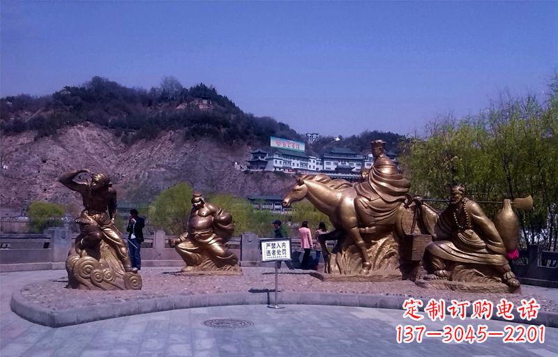保定精美铜雕唐僧师徒小品