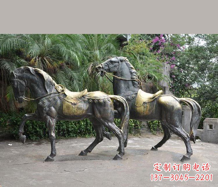 保定3米大型精美纯铜马鞍雕塑