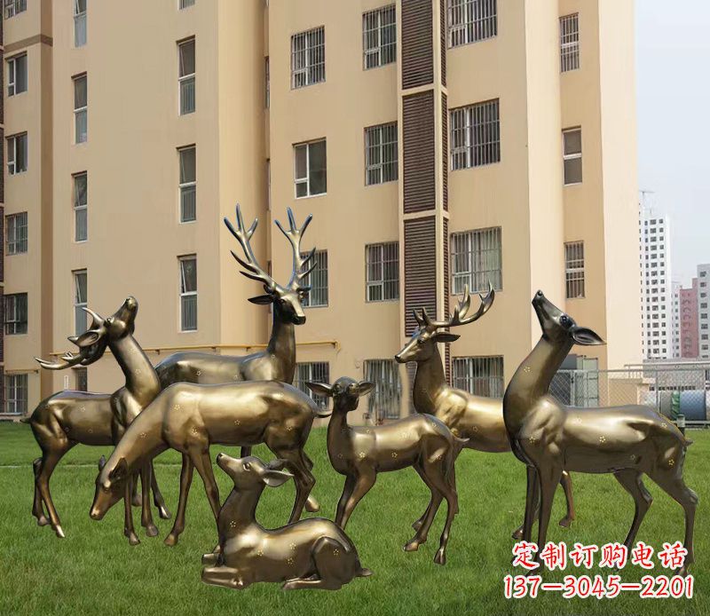 保定高贵典雅的梅花鹿铜雕