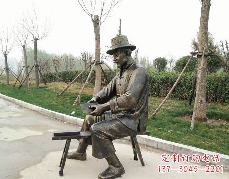 保定铜雕老人雕塑