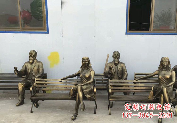 保定唯美女性铜雕美女长椅