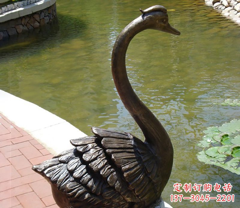 保定公园装饰铜天鹅喷泉雕塑