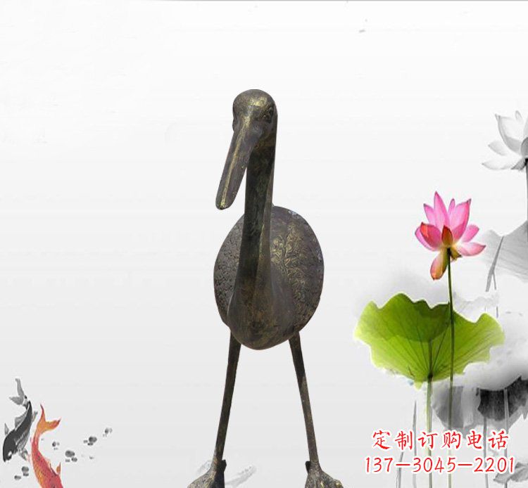 保定高品质铜制仙鹤雕塑